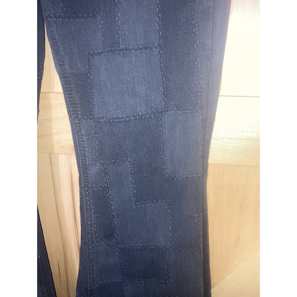 Rock & Roll Cowgirl Western Black Patchwork Denim High Rise Flare Jeans W29 L33 - Picture 5 of 11